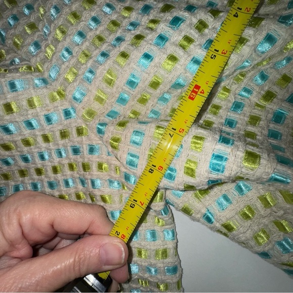 Talbots Blue Green Woven Women's Jacket Sz 14P - Picture 9 of 16